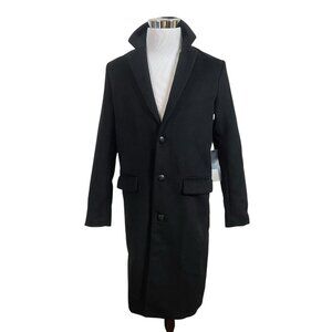 Forever 21 Men’s Pea Coat Jacket Black Size L Large Office Preppy